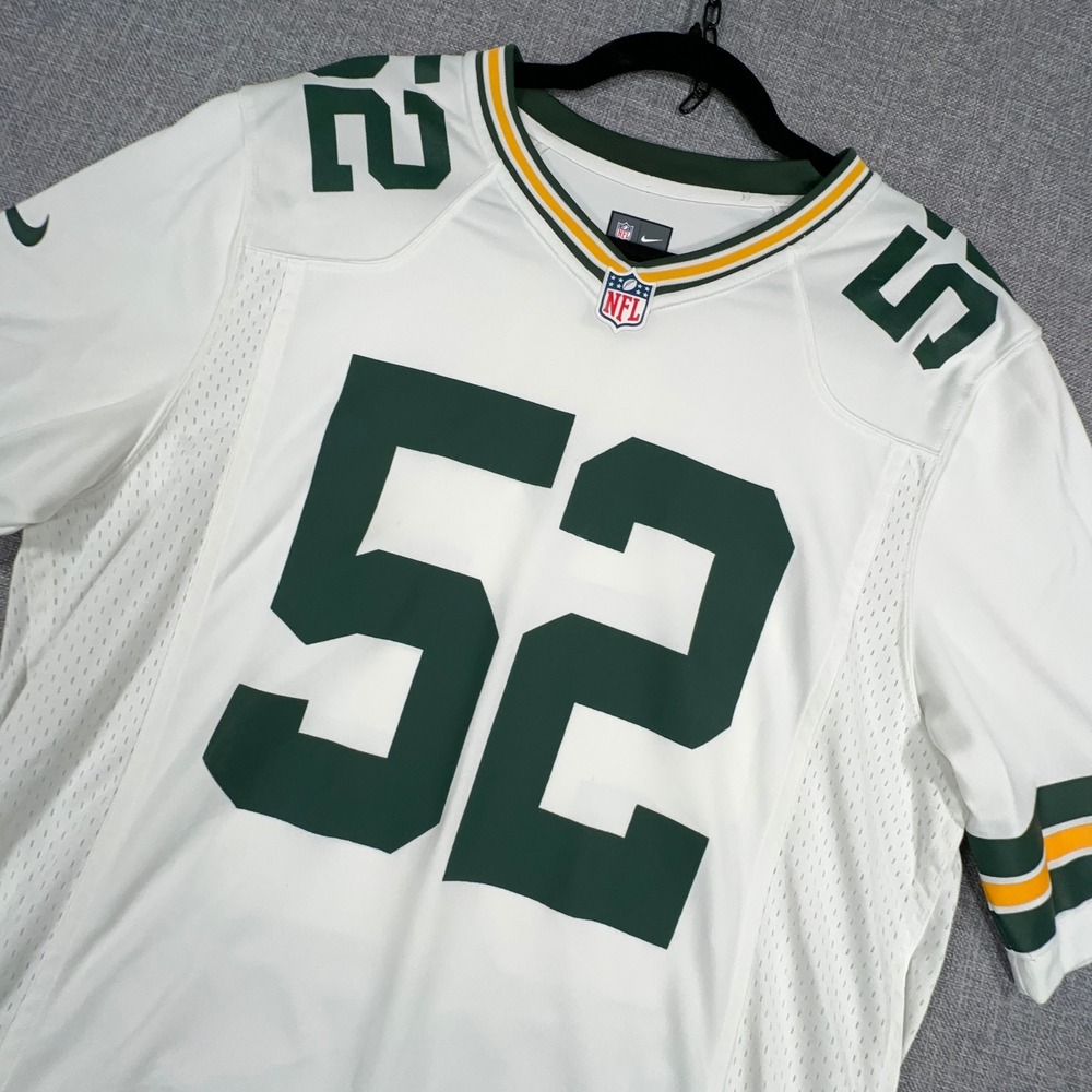 Nike Rashan Gary #52 Green Bay Packers Jersey Mens Medium White NFL On Field